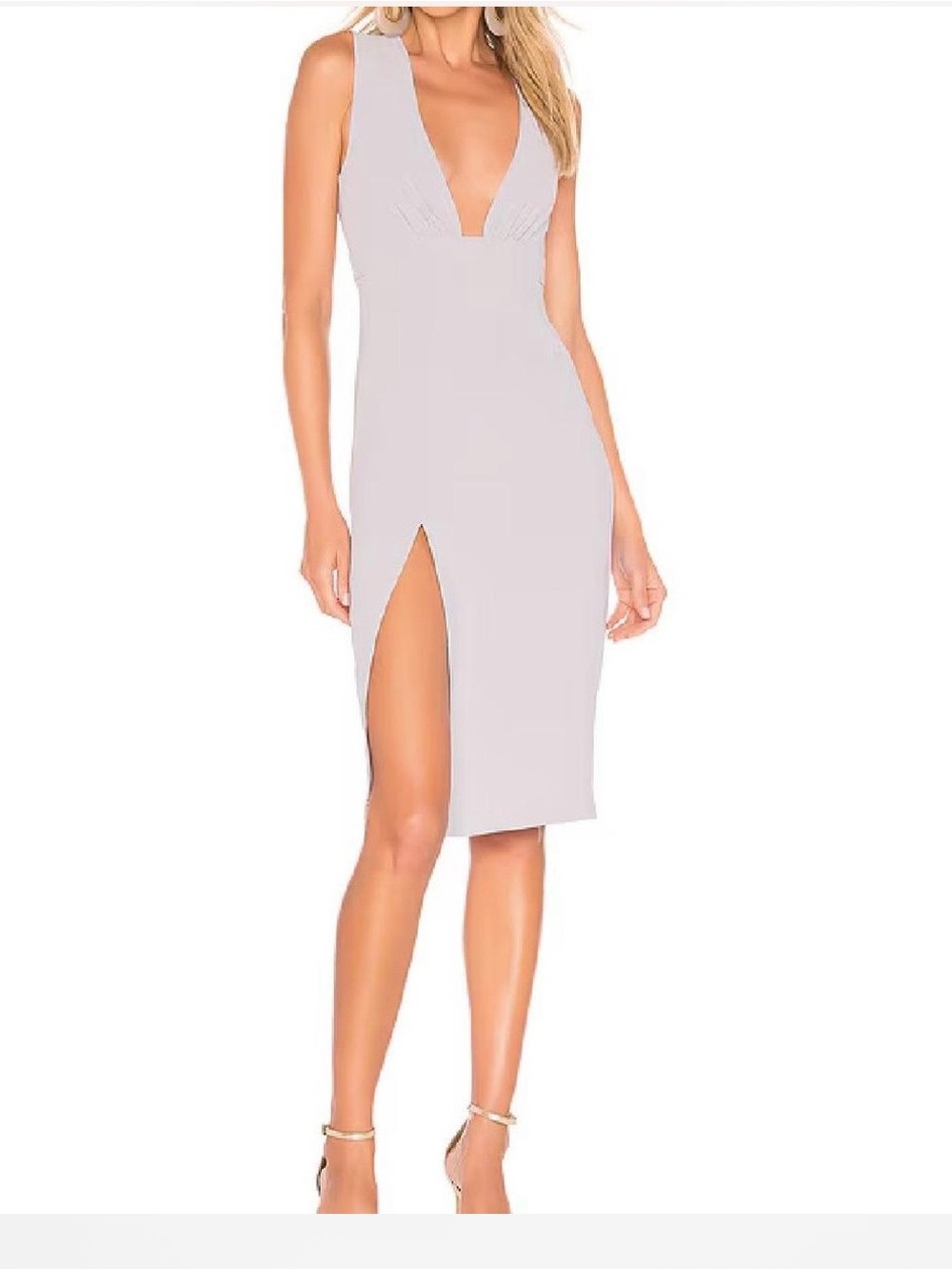 superdown Sleeveless Plunge Midi Dress in lavender